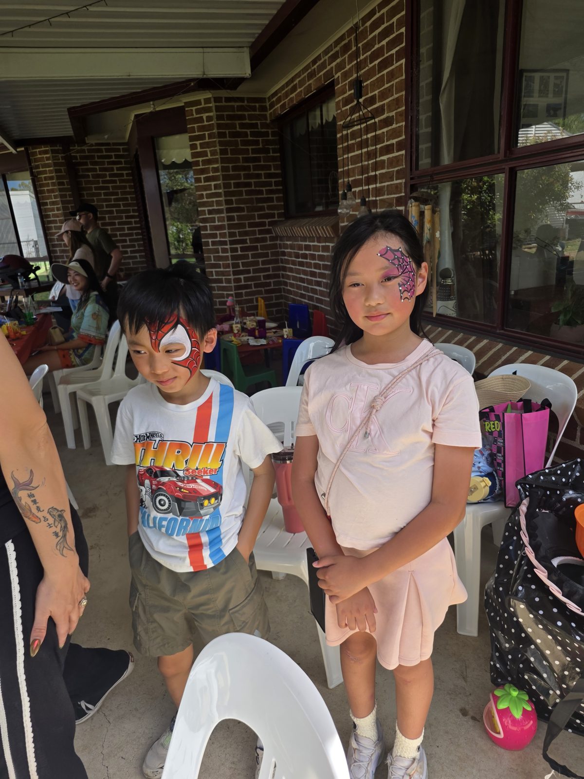 Spider-Man and spider web face painting