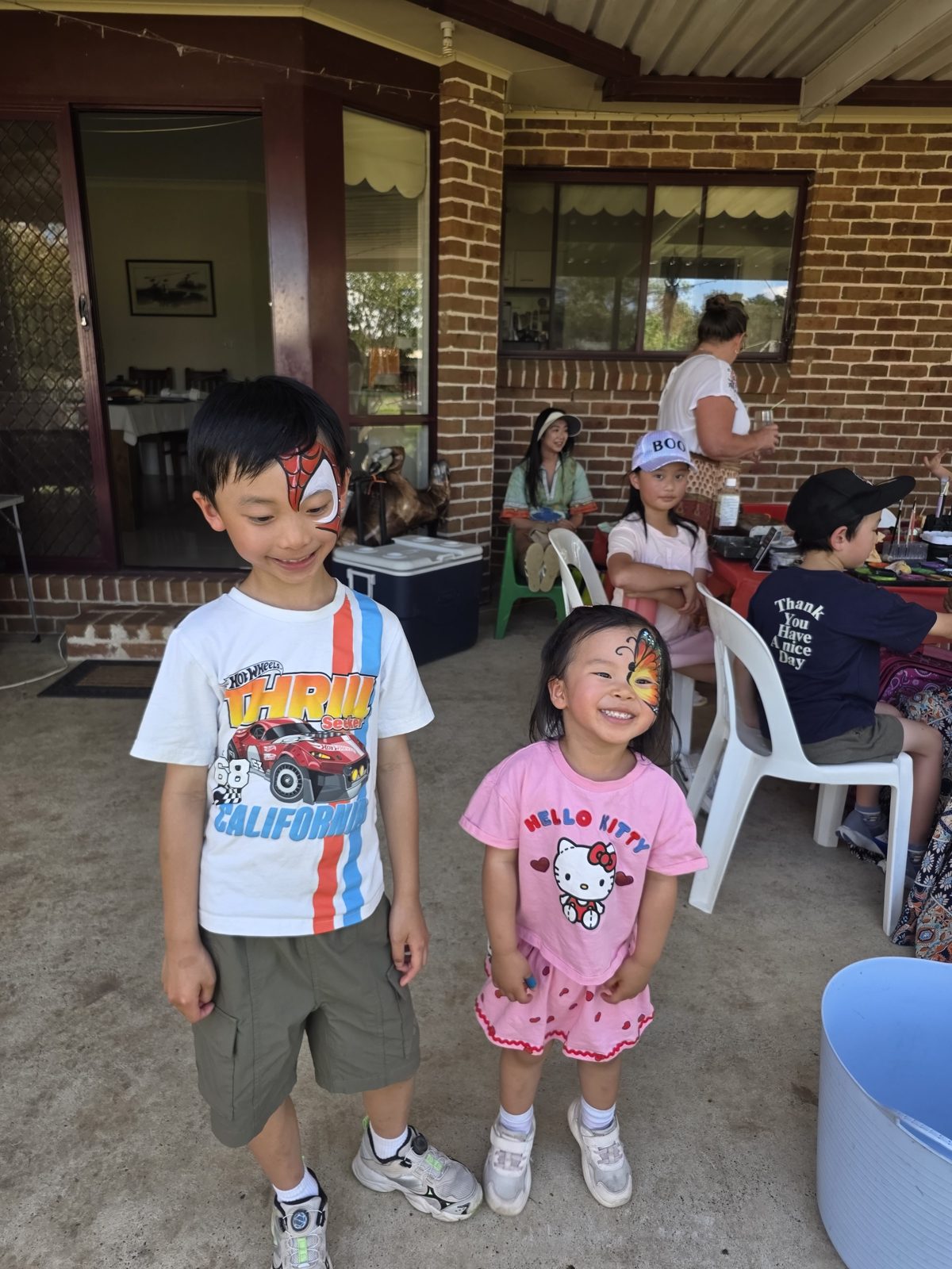 Spider-Man and butterfly face painting